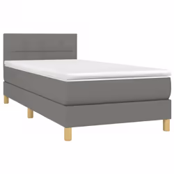 Letto a Molle Materasso e LED Grigio Scuro 100x200cm in Tessutocod mxl 122761 - Vista aggiuntiva 3