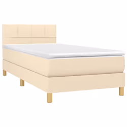 Letto a Molle con Materasso e LED Crema 100x200cm in Tessutocod mxl 98832 - Vista aggiuntiva 3