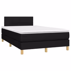 vidaXL Letto a Molle con Materasso e LED Nero 120x200cm in Tessuto - Vista aggiuntiva 3
