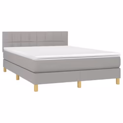 Letto a Molle Materasso e LED Grigio Chiaro 140x190 cm Tessutocod mxl 98836 - Vista aggiuntiva 3