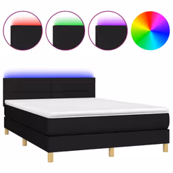 Letto a Molle con Materasso e LED Nero 140x190 cm in Tessutocod mxl 122759 - Vista aggiuntiva 2