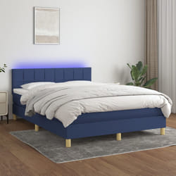Letto a Molle con Materasso e LED Blu 140x190 cm in Tessutocod mxl 74830