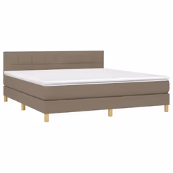 Letto a Molle con Materasso e LED Tortora 160x200 cm in Tessutocod mxl 74829 - Vista aggiuntiva 3
