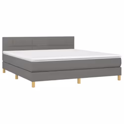 Letto a Molle Materasso e LED Grigio Scuro 180x200cm in Tessutocod mxl 74832 - Vista aggiuntiva 3