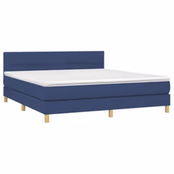 vidaXL Letto a Molle con Materasso e LED Blu 180x200 cm in Tessuto - Vista aggiuntiva 3