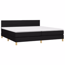 vidaXL Letto a Molle Materasso e LED Nero 200x200cm in Tessuto - Vista aggiuntiva 3