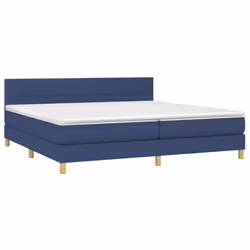 vidaXL Letto a Molle Materasso e LED Blu 200x200cm in Tessuto - Vista aggiuntiva 3
