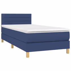 vidaXL Letto a Molle con Materasso e LED Blu 80x200 cm in Tessuto - Vista aggiuntiva 3