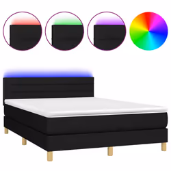 Letto a Molle con Materasso e LED Nero 140x190 cm in Tessutocod mxl 122766 - Vista aggiuntiva 2