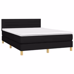 Letto a Molle con Materasso e LED Nero 140x190 cm in Tessutocod mxl 122766 - Vista aggiuntiva 3