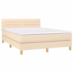 Letto a Molle con Materasso e LED Crema 140x190 cm in Tessutocod mxl 98842