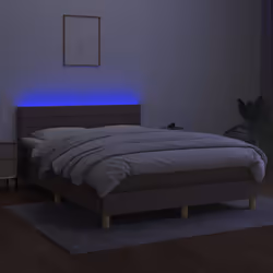 Letto a Molle con Materasso e LED Tortora 140x200 cm in Tessutocod mxl 122772 - Vista aggiuntiva 3