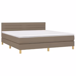 Letto a Molle con Materasso e LED Tortora 180x200 cm in Tessutocod mxl 122763 - Vista aggiuntiva 3