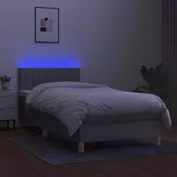 Letto a Molle Materasso e LED Grigio Chiaro 80x200 cm Tessutocod mxl 122770 - Vista aggiuntiva 3