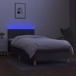 Letto a Molle Materasso e LED Grigio Scuro 90x190 cm in Tessutocod mxl 98847 - Vista aggiuntiva 3