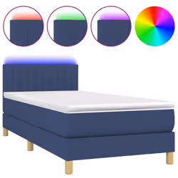 Letto a Molle con Materasso e LED Blu 90x200 cm in Tessutocod mxl 74844 - Vista aggiuntiva 2