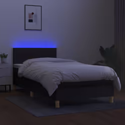 Letto a Molle con Materasso e LED Nero 100x200 cm in Tessutocod mxl 122767 - Vista aggiuntiva 3