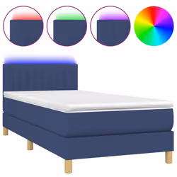Letto a Molle con Materasso e LED Blu 100x200cm in Tessutocod mxl 98846 - Vista aggiuntiva 2