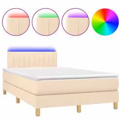 Letto a Molle con Materasso e LED Crema 120x200cm in Tessutocod mxl 74847 - Vista aggiuntiva 2