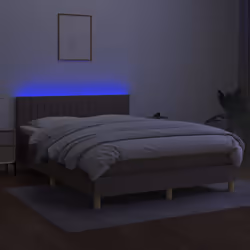 Letto a Molle con Materasso e LED Tortora 140x190 cm in Tessutocod mxl 98849 - Vista aggiuntiva 3
