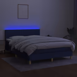 Letto a Molle con Materasso e LED Blu 140x200 cm in Tessutocod mxl 122777 - Vista aggiuntiva 3