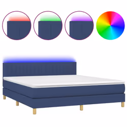 Letto a Molle con Materasso e LED Blu 180x200 cm in Tessutocod mxl 98850 - Vista aggiuntiva 2
