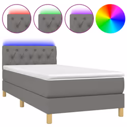 Letto a Molle Materasso e LED Grigio Scuro 80x200 cm in Tessutocod mxl 122781 - Vista aggiuntiva 2
