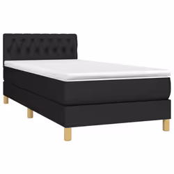 vidaXL Letto a Molle con Materasso e LED Nero 80x200 cm in Tessuto - Vista aggiuntiva 3