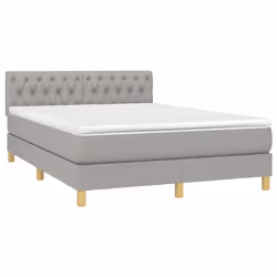 Letto a Molle Materasso e LED Grigio Chiaro 140x200 cm Tessutocod mxl 98861 - Vista aggiuntiva 3