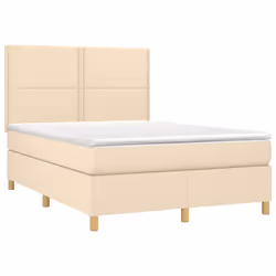 Letto a Molle con Materasso e LED Crema 140x200 cm in Tessutocod mxl 98858 - Vista aggiuntiva 3