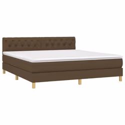 Letto a Molle Materasso e LED Marrone Scuro 160x200 cm Tessutocod mxl 74860 - Vista aggiuntiva 3