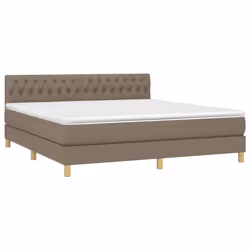vidaXL Letto a Molle con Materasso e LED Tortora 180x200 cm in Tessuto - Vista aggiuntiva 3
