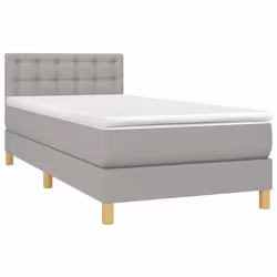 Letto a Molle Materasso e LED Grigio Chiaro 80x200 cm Tessutocod mxl 74863 - Vista aggiuntiva 3