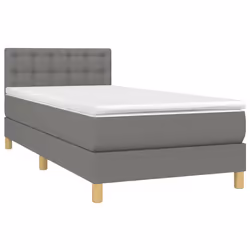 vidaXL Letto a Molle Materasso e LED Grigio Scuro 80x200 cm in Tessuto - Vista aggiuntiva 3
