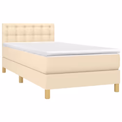 Letto a Molle con Materasso e LED Crema 90x190 cm in Tessutocod mxl 98862 - Vista aggiuntiva 3