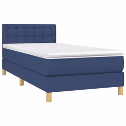 vidaXL Letto a Molle con Materasso e LED Blu 90x190 cm in Tessuto - Vista aggiuntiva 3