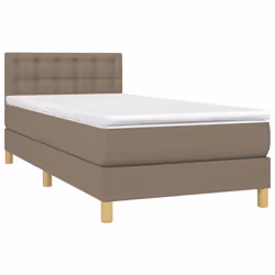 Letto a Molle con Materasso e LED Tortora 100x200cm in Tessutocod mxl 74865 - Vista aggiuntiva 3