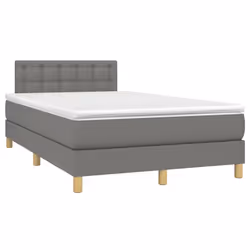 vidaXL Letto a Molle Materasso e LED Grigio Scuro 120x200cm in Tessuto - Vista aggiuntiva 3
