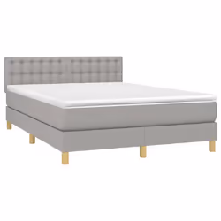 Letto a Molle Materasso e LED Grigio Chiaro 140x200 cm Tessutocod mxl 98871 - Vista aggiuntiva 3