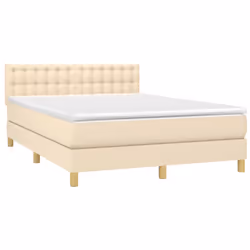 Letto a Molle con Materasso e LED Crema 140x200 cm in Tessutocod mxl 98872 - Vista aggiuntiva 3