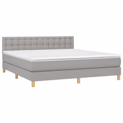 Letto a Molle Materasso e LED Grigio Chiaro 160x200 cm Tessutocod mxl 122795