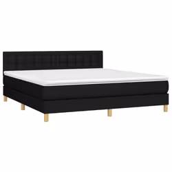 vidaXL Letto a Molle con Materasso e LED Nero 180x200cm in Tessuto - Vista aggiuntiva 3