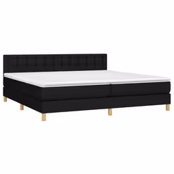 vidaXL Letto a Molle Materasso e LED Nero 200x200cm in Tessuto - Vista aggiuntiva 3