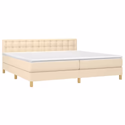 vidaXL Letto a Molle Materasso e LED bianco 200x200cm in Tessuto - Vista aggiuntiva 3