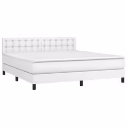 Giroletto Molle con Materasso e LED Bianco 180x200cm Similpellecod mxl 122814
