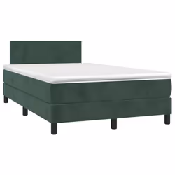 Letto a Molle con Materasso e LED Verde Scuro 120x200cm Vellutocod mxl 98888 - Vista aggiuntiva 3