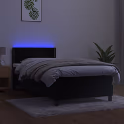 Letto a Molle con Materasso e LED Nero 90x190 cm in Vellutocod mxl 122828 - Vista aggiuntiva 3