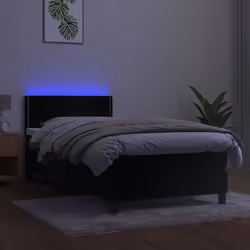 Letto a Molle con Materasso e LED Nero 100x200 cm in Vellutocod mxl 122832 - Vista aggiuntiva 3