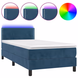 Letto a Molle con Materasso e LED Blu Scuro 100x200 cmcod mxl 98901 - Vista aggiuntiva 2