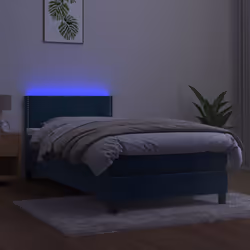 Letto a Molle con Materasso e LED Blu Scuro 100x200 cmcod mxl 98901 - Vista aggiuntiva 3